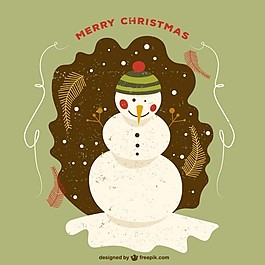 手拉雪人賀卡