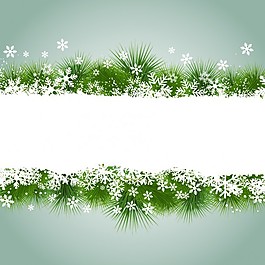 雪花和草的圣誕框