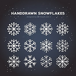 手繪風(fēng)格的雪花收藏