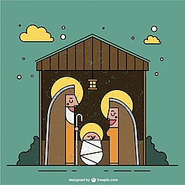 在平面設(shè)計(jì)的基督誕生的場景