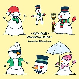 手工繪制有趣雪人收藏