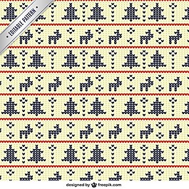 十字繡式幾何圣誕圖案