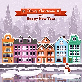下雪的圣誕小鎮(zhèn)