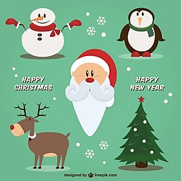 圣誕快樂，新年插圖