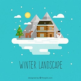 平面设计中的冬季景观