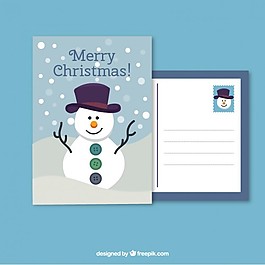 雪人的圣誕卡