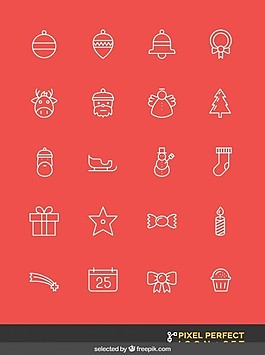 概述了圣誕圖標(biāo)集
