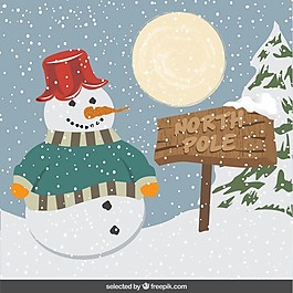 雪中的雪人
