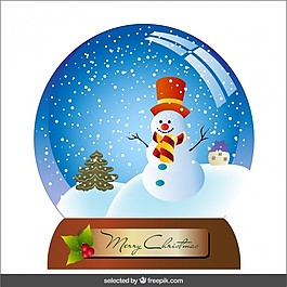 雪球雪人和圣誕樹