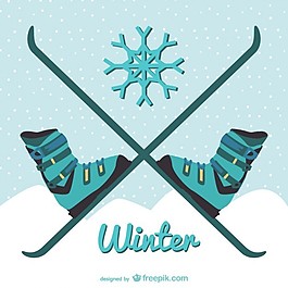 冬季滑雪插圖