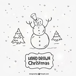 手繪的雪人