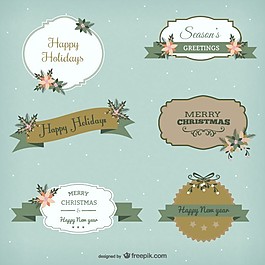 經(jīng)典風(fēng)格的圣誕貼紙