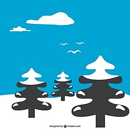 冰雪覆蓋的冬季景觀