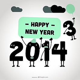 2014新的一年快樂留言卡設(shè)計(jì)