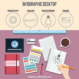 在平面設計工作infography
