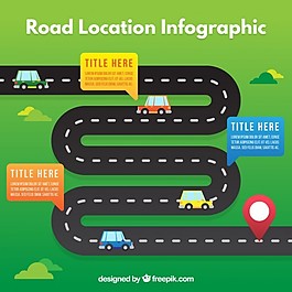 與汽車道路位置平infography