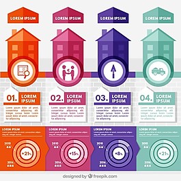 多彩的建筑infography