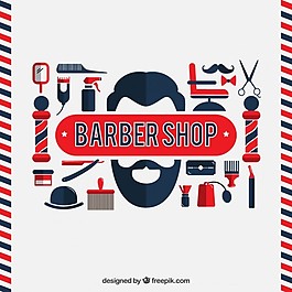 平面設(shè)計(jì)元素在理發(fā)店
