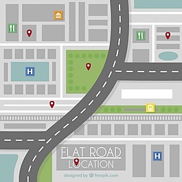 平坦的道路位置