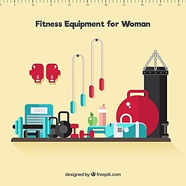 平面設(shè)計(jì)中的女性健身器材