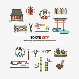 東京城市平面設計元素