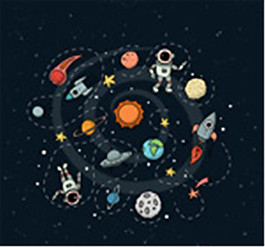 太空和宇航員插畫