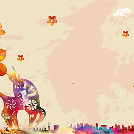 水彩畫(huà)主圖背景