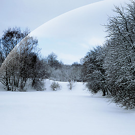 冬季雪景簡約背景圖