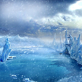 夢幻冰天雪地背景主圖
