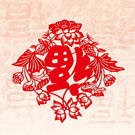 剪紙福字大氣中國風(fēng)背景圖