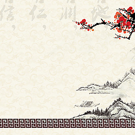 中國風山水畫背景