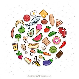 丰富多彩的美食图标