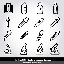 科學實驗室大綱黑色圖標