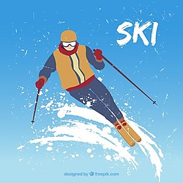 滑雪者的插圖