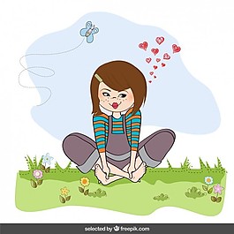 女孩心中有著大自然的說明