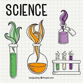 在筆記本上的科學圖紙