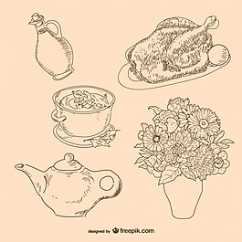 食物和鮮花
