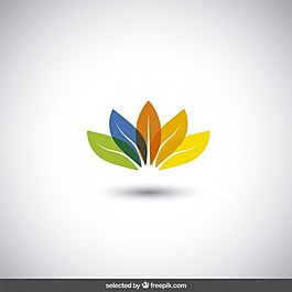 彩色樹葉的抽象標(biāo)識(shí)