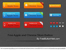 蘋果和chrome商店矢量按鈕