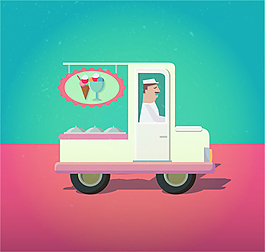 卡通冰激凌車