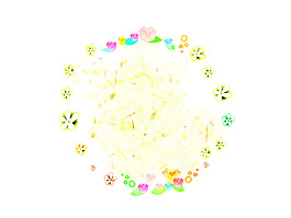 花朵圍成圓圈插畫設計PSD分層素材