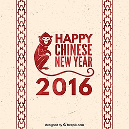 中国新年背景与红色装饰