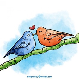 手繪鳥對