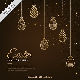 優(yōu)雅的復(fù)活節(jié)蛋飾品背景