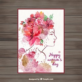 婦女節(jié)水彩卡片