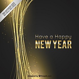 金色和黑色的新年backrgound