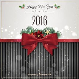 優(yōu)雅的新年背景與紅絲帶