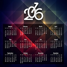 彩色2016日歷中的顏色