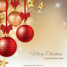 現(xiàn)實(shí)主義風(fēng)格背景下的紅色圣誕球