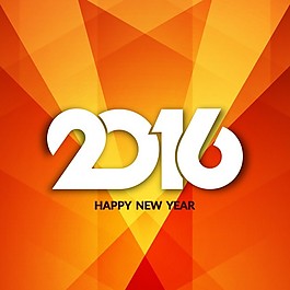 橙色和多边形新的2016年的背景